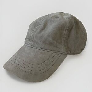 Polo Ralph Lauren Grey Goat Suede Leather Cap.